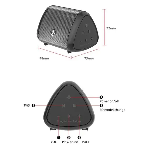 Бездротова акустика Xdobo BMTL TRY&GO Mini 15 ватів до 36 годин - фото 5