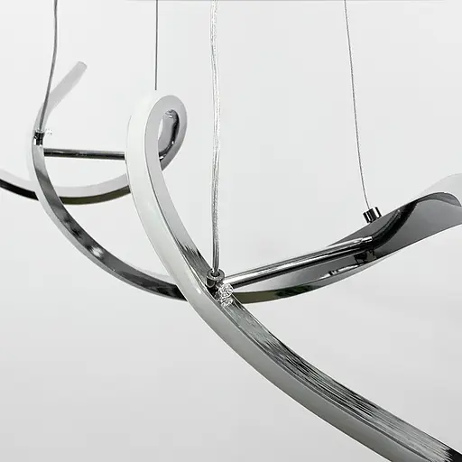 Видовжена люстра Gemo Led у срібному каркасі 100 см Line.F H 18L-1000 CH - фото 6