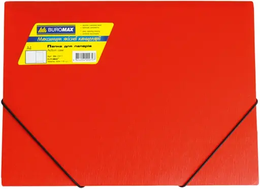 Папка на резинках А4, BM.3911-99 JOBMAX, матовый непрозрачный пластик (4823078952844) Красный - фото 6