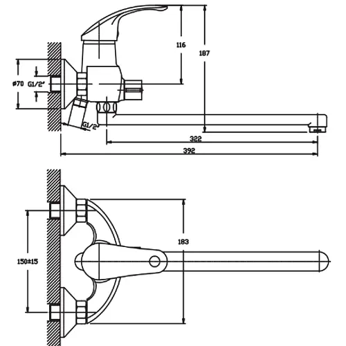 Смеситель для ванны Haiba MARS 006 (HB0257) - фото 2