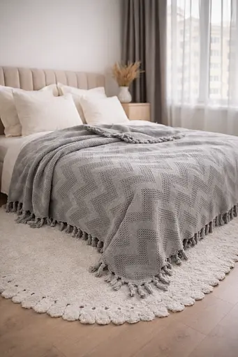 Плед-покрывало Cotton TURComFor серый хлопок евро 200х230 см TC303375971 - фото 1