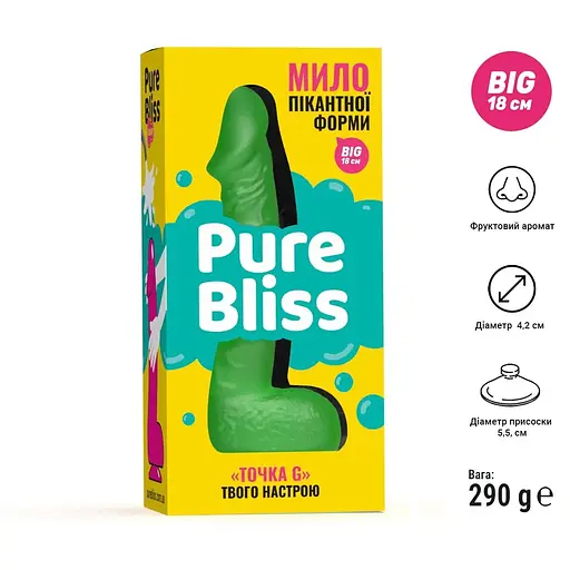 Крафтове мило-член із присоскою Pure Bliss Big Green - фото 6