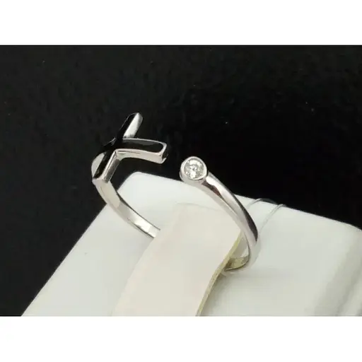 Серебряное кольцо Qvaliz с фианитом и эмалью. 901-01115 18 - фото 2