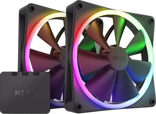 Комплект вентиляторов NZXT F140 RGB Twin Pack Black (RF-R14DF-B1) - фото 1