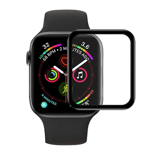 Полимерная пленка 3D (full glue) (тех.пак) для Apple Watch 10/11 46mm Черный
