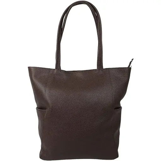 Женская кожаная сумка на двух ручках Borsacomoda темно-коричневая sum0028739 - фото 1