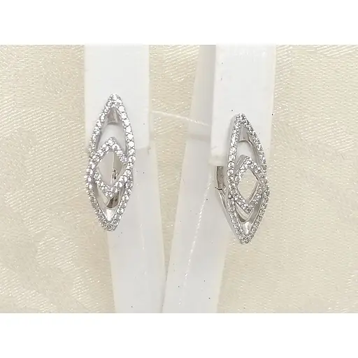 Серебряные серьги Агни Пирамида с фианитами. 2769/1Р-CZ - фото 4