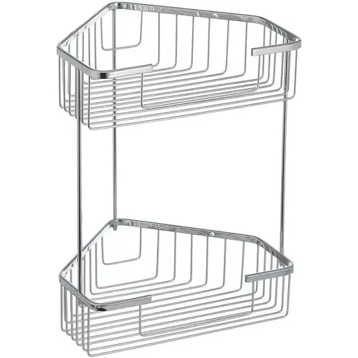 Угловая полка в ванну Zerix LR335-1 2-ярусная LL1452, Хром - фото 1