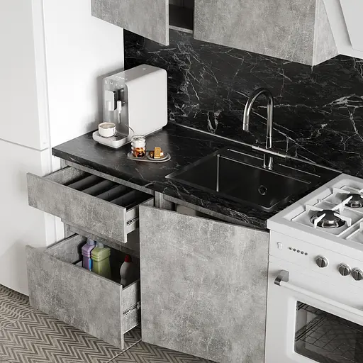 Кухня модульная MebelStar Нео 1,2 м Бетон (MBS-4208) - фото 2