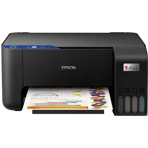 БФП струменевий кольоровий A4 Epson L3201, чорний, 5760х1440 dpi, до 33/15 стор/хв, USB, вбудована СБПЧ, чорнила Epson 103 - фото 1