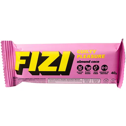 Батончик шоколадний Fizi Guilty Pleasure Almond Coco 40 г - фото 1