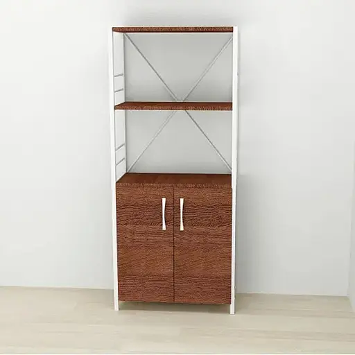 Етажерка 3/60 Ferrum-decor Серії Конект із тумбою 144x60x28 Білий ДСП Венге (FRD-105532)