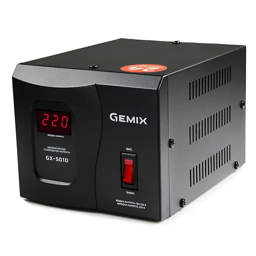 Стабилизатор напряжения Gemix GX-501D 500 ВА/350 Вт цифровые индикаторы пластиковый корпус - фото 2