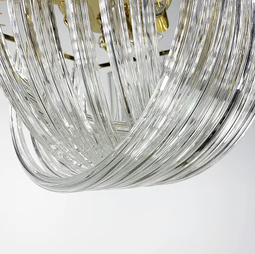 Стельова люстра Newport із закрученими скляними трубками у золотому каркасі Line.F Діаметр 50см - фото 8