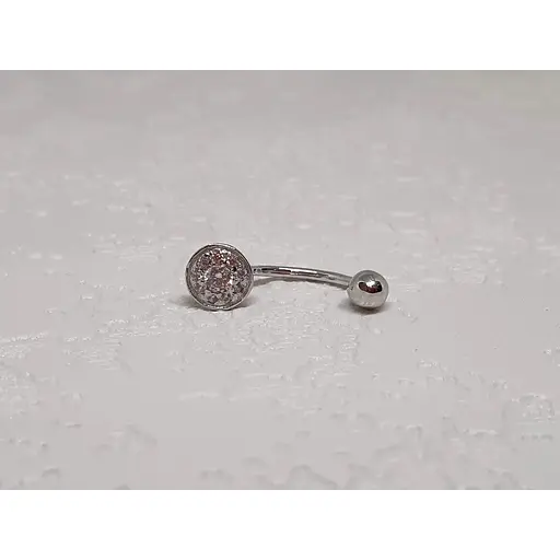 Золота сережка-пірсинг Гаразд з фіанітами. 3582594Б - фото 2