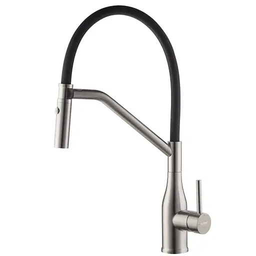 Змішувач для кухні Koer KI-70026-02 із чорним силіконовим виливом KR5209 Нержавіюча сталь - фото 1