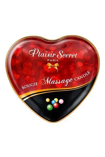 Масажна свічка-сердечко Plaisirs Secrets Bubble Gum 35 мл - фото 2