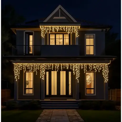 Вулична гірлянда Бахрома GarlandoPro 25 м 405 LED білий дріт Жовтий 25MWY - фото 4