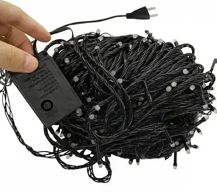 Світлодіодна Гірлянда нитка 401 led RGB різнокольорова (чорний провід) - фото 4