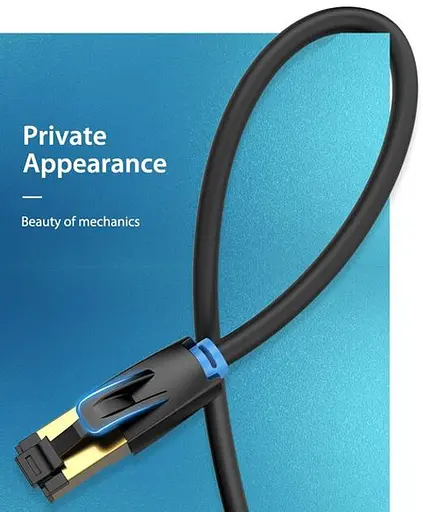 Патч-корд Vention CAT8 SSTP Ethernet 2 м Black (IKABH) - фото 2