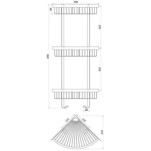 Полочка угловая тройная TOPAZ 4115-3 - фото 3