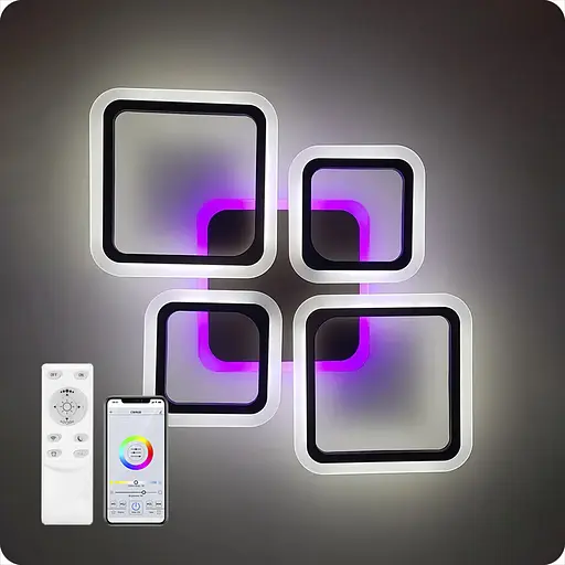 Люстра світлодіодна 517 Xlight RGB з пультом 90Вт Чорний (02033) - фото 7