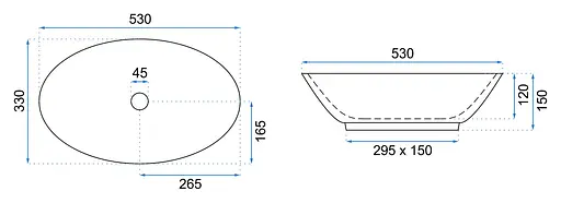 Умивальник Rea Pamela gold white накладний REA-U6345, Золотий - фото 6