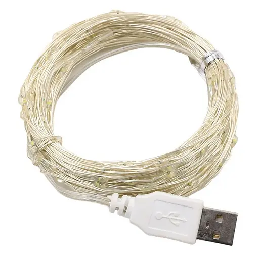 Гірлянда крапля роси usb Sun Lamp 200 led нитка довжина 20м c USB для 5v, від powerbank - фото 2
