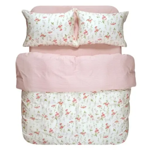 Постельное белье Lotus Home Dilemma сатин евро бело-розовое (svt-2000022346481)