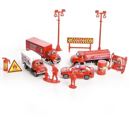 Игровой набор Пожарные со знаками, техникой и фигурками IM297