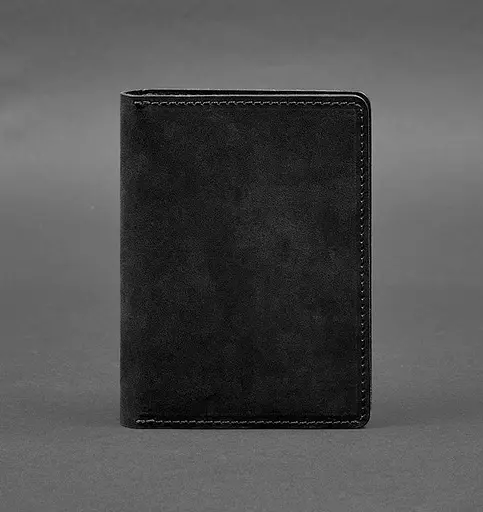 Кожаная обложка-органайзер для документов 6.1 черный Crazy Horse - фото 1