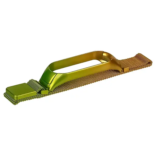 Ремешок Миланская петля радужный для Xiaomi Mi Band 5/6 34 золотисто-зеленый - фото 2