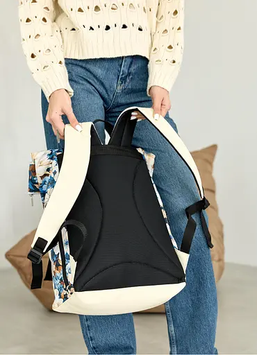 Жіночий рюкзак ролл Sambag RollTop Milton з принтом Blue flowers 41 х 30 х 16 см (24251722) - фото 6