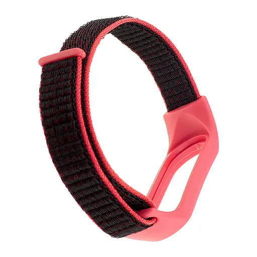 Ремешок Nylon Mi Band 3/4/5/6/7 Черный Розовый - фото 2