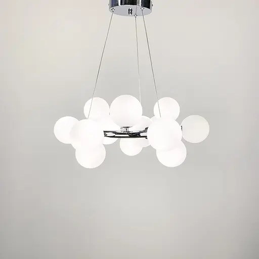 Подвесная люстра в хроме с белыми плафонами Line.F SG 47/15 CH+WT - фото 3