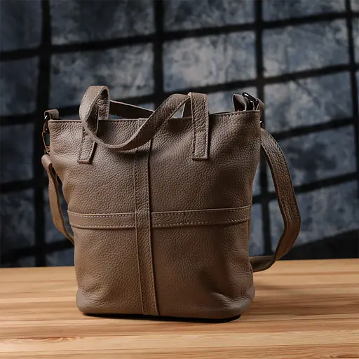 Женская сумка Vintage с ручками из натуральной кожи 24х26х11 см sum0027619 - фото 9