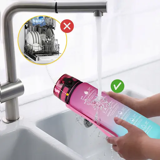 Пляшка для води 4FIZJO спортивна 1000 мл 4FJ0630 Pink/Sky Blue (P-5905973400770) - фото 5