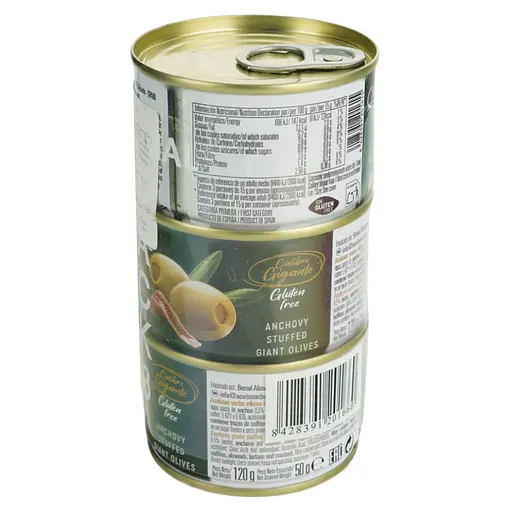 Набор оливок Bernal Гиганты фаршированные пастой из анчоуса 360 г (3 шт. х 120 г) - фото 3