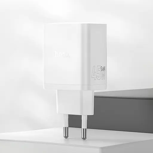 Мережевий зарядний пристрій Hoco N50 USB/2 Type-C PD 45W білий - фото 2