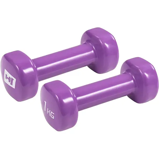 Гантели для фитнеса Hop-Sport виниловые круглые HS-V010DC 2х1кг - фото 3