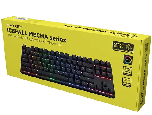 Клавіатура ігрова механічна бездротова HATOR HTK-287 UA Icefall Mecha TKL Wireless Rainbow Black - фото 6