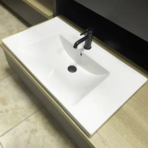 Умивальник VBI Busso 80 white врізний VBI-018046, Білий - фото 1