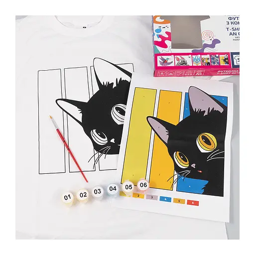 Набор для творчества Rosa футболка-раскраска, Черный кот, хлопок 100, размер S (4823098542070) - фото 4