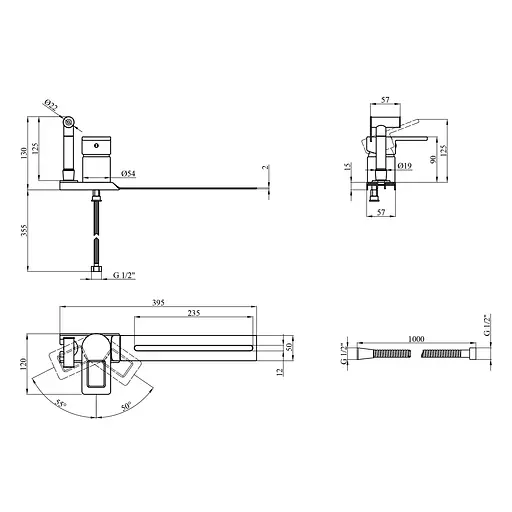 Змішувач-приставка для біде Kroner KRM Zenda - C025 CV022957, Хром - фото 2