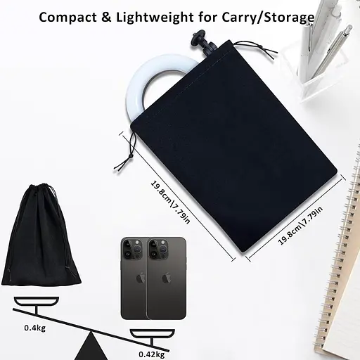 Настольное кольцо с телескопической подставкой, дорожный стол hello light для телефона, селфи, ноутбук, видеозвонки zoo - фото 2