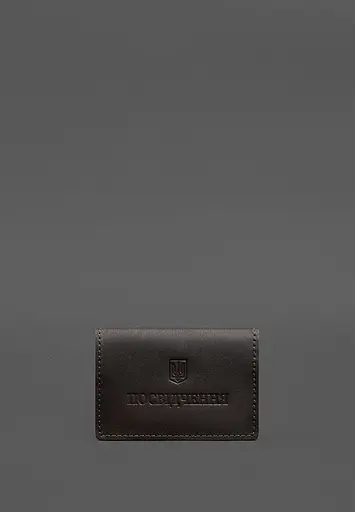 Кожаная обложка для пенсионного удостоверения темно-коричневая - фото 2