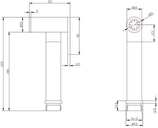 Набор гигиенического душа скрытого монтажа Omnires Y gold SYSYBI2GL, Золотой - фото 2