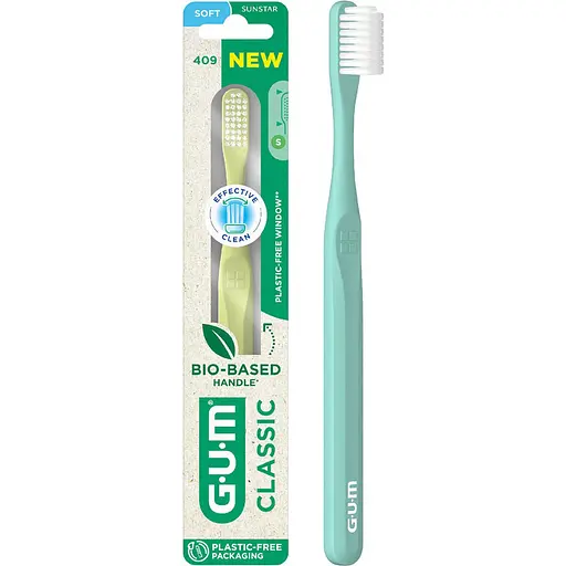 Зубная щетка GUM Classic Bio-Based Handle мягкая светло-зеленая - фото 9