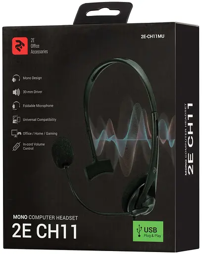 Спеціалізована гарнітура 2E CH11MU Mono USB (2E-CH11MU) - фото 7