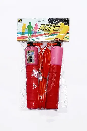 Скакалка С 34203 со встроенным счетчиком, длина 295 см, в кульке (6900067342034) розовый - фото 1